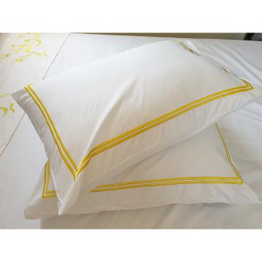 EMBROIDERED  BORDER PILLOW CASES (Multi colors )